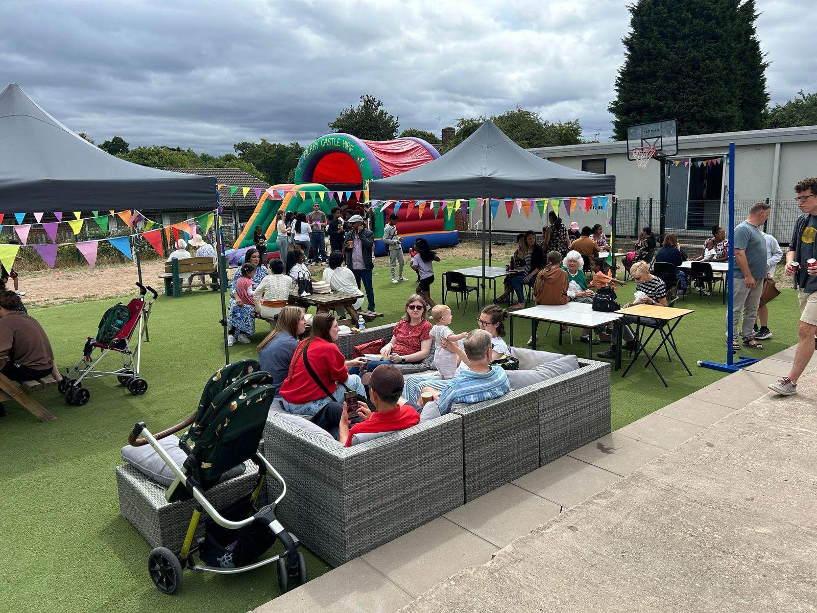 Families at the school summer fair
